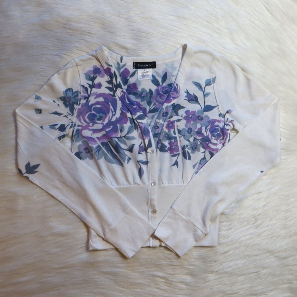 Floral Button-down Sweater by Fleurish